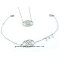 AAA Cubic Zirconia plata esterlina collar pulsera joyas Set S3277